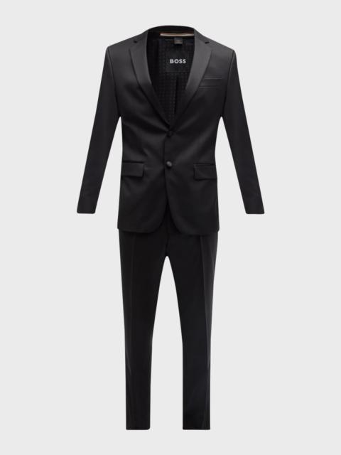 BOSS Men's Halven Gentry Satin Lapel Wool Two-Piece Tuxedo