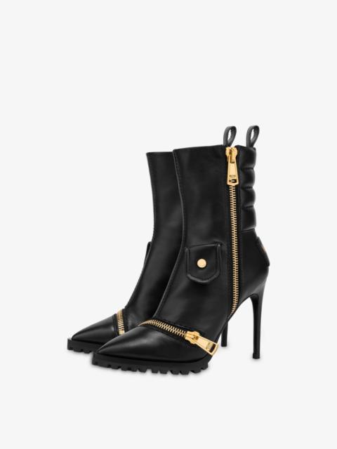 Moschino NAPPA LEATHER BIKER BOOTS
