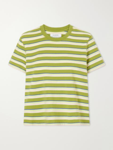 LA LIGNE Mol Cropped Striped Cotton T-shirt