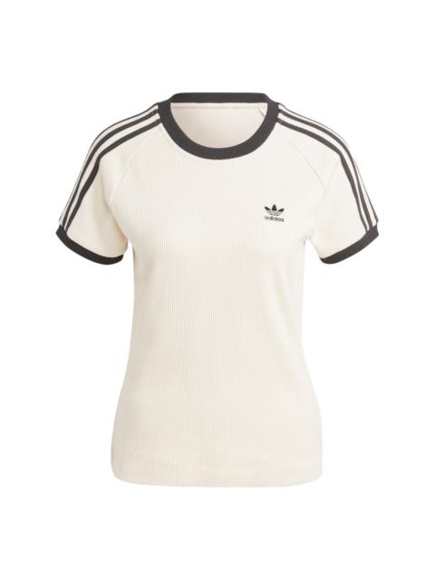 adidas (WMNS) adidas 3-Stripes Slim T-Shirt 'Off White' IC5463