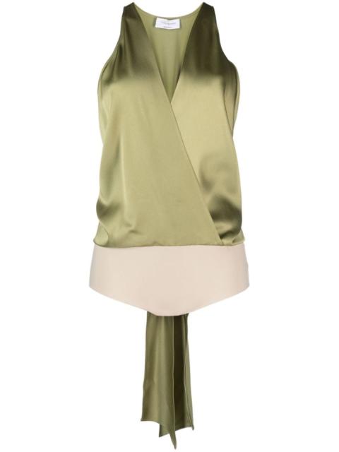 Blumarine plunging V-neck satin-finish body