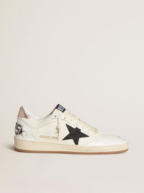 Golden Goose Women's Ball Star in nappa with glitter star and metallic nappa heel tab