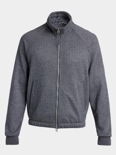 TOM FORD Men's Herringbone Full-Zip Jacket