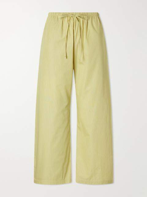 LESET Yoshi Striped Cotton And Lyocell-blend Wide-leg Pants