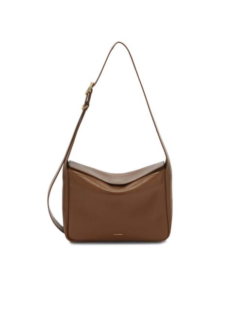 Jil Sander logo-stamp leather crossbody bag