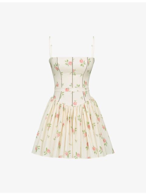 House of CB Ysabella Floral-Print Stretch-Cotton Mini Dress