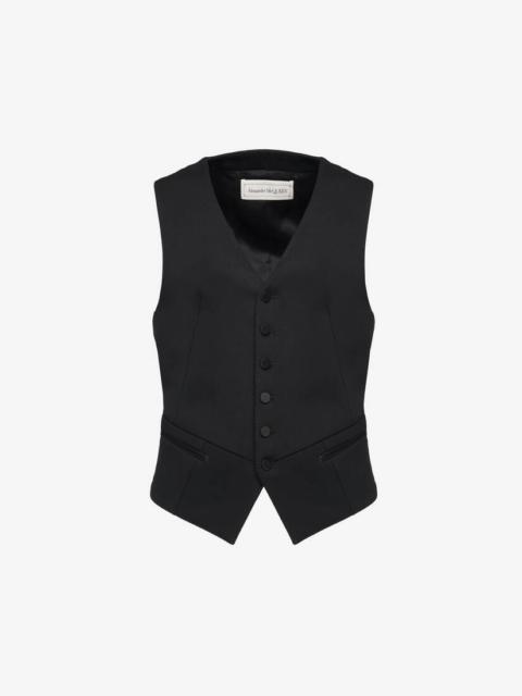 Alexander McQueen Twisted Seam Waistcoat in Black