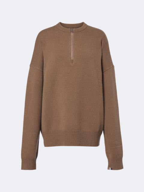 extreme cashmere N°496 Like cashmere-blend half-zip sweater