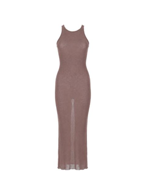 Rick Owens ribbed-knit racer-back maxi dress