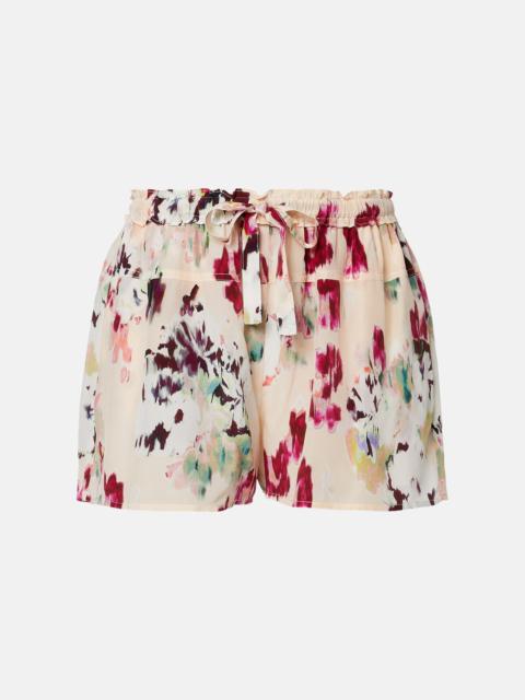 ULLA JOHNSON Aurielle floral silk shorts