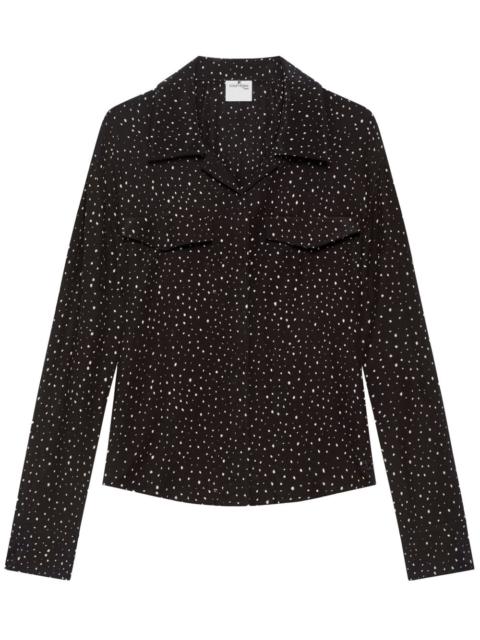 courrèges splattered-paint print shirt