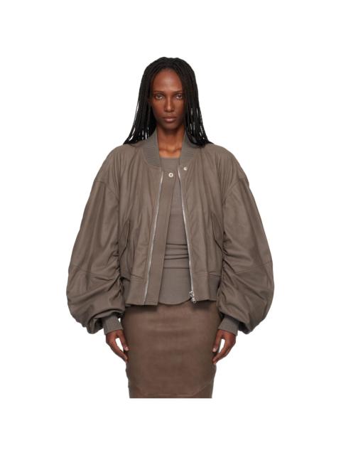 Rick Owens Gray Temple Secchia Flight Leather Jacket