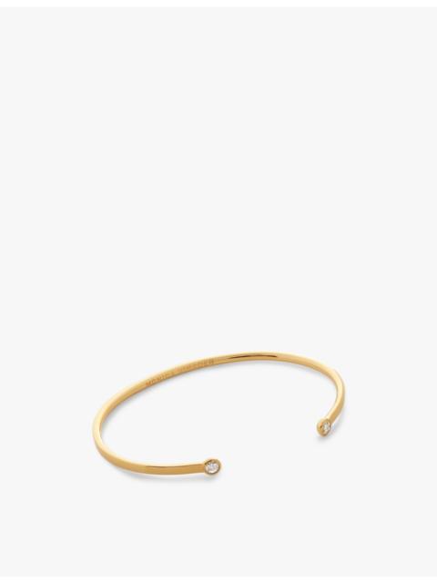 MONICA VINADER Solitaire 18ct Yellow Gold-Plated Vermeil Sterling-Silver And 0.015ct Lab-Grown Diamond Cuff