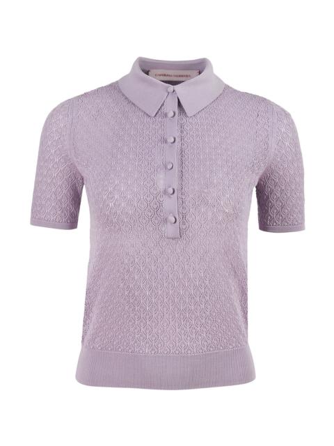 CAROLINA HERRERA Textured Short Sleeve Polo