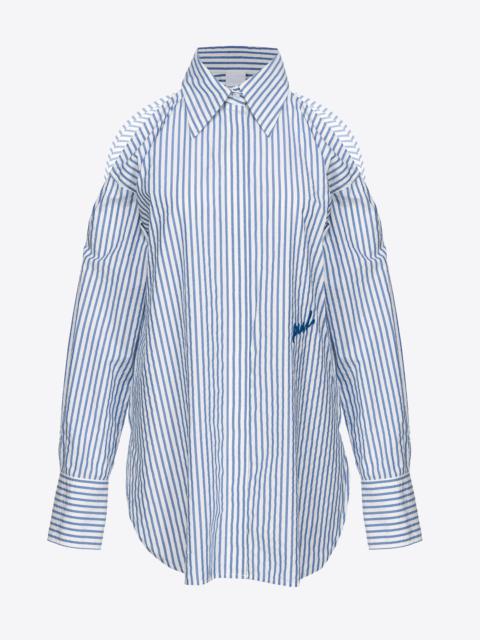 PINKO STRIPED SHIRT WITH SHOULDER OPENINGS