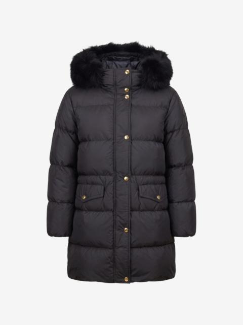 Moncler fur-trim hooded puffer coat