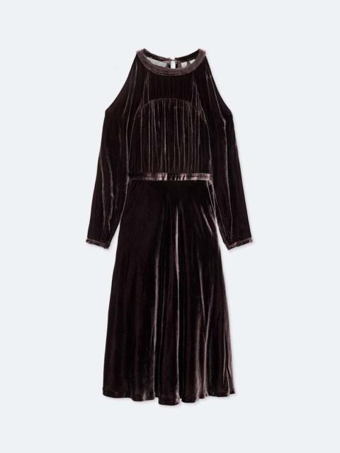 ALLSAINTS CHRISSY VELVET MIDI DRESS