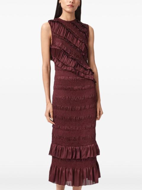 ALLSAINTS Nyla ruffled midi dress