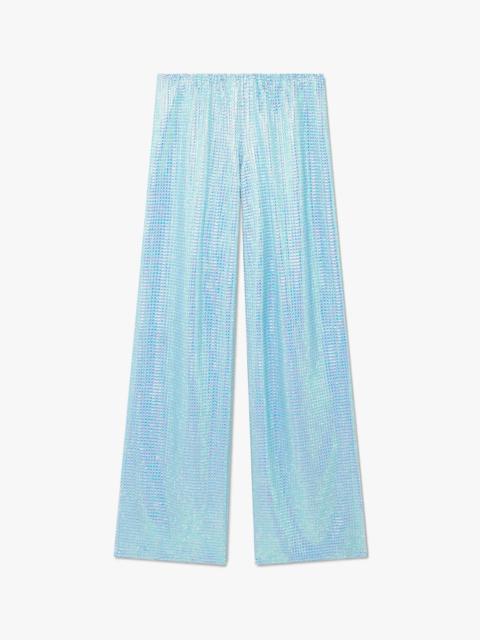 CASABLANCA Blue Hotfix Silk Satin Trousers | Casablanca Paris