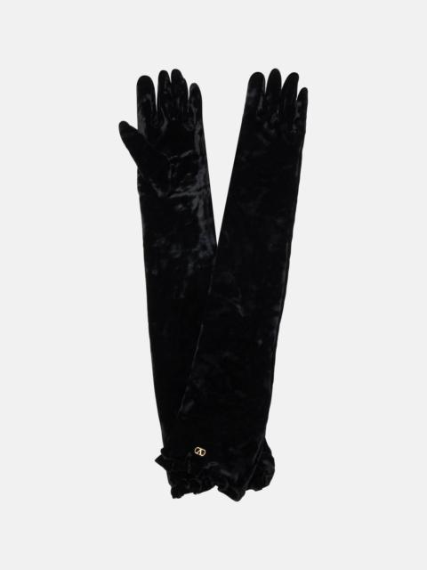 Valentino VLogo velvet gloves