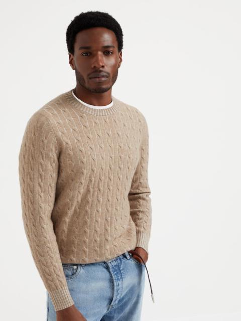 Cashmere vanisé cable knit sweater