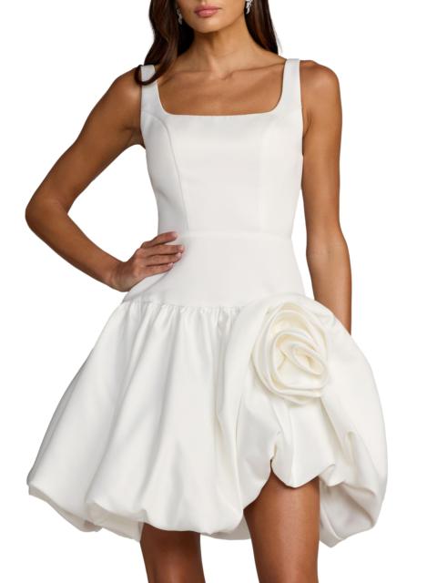 MAC DUGGAL Women's Satin Rosette-Detail Bubble-Hem Cocktail Dress - Ivory