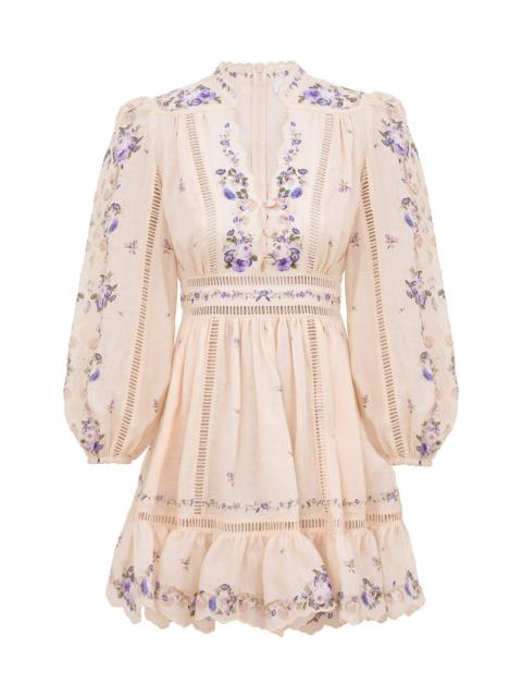 Zimmermann PATIENCE PLUNGE MINI DRESS