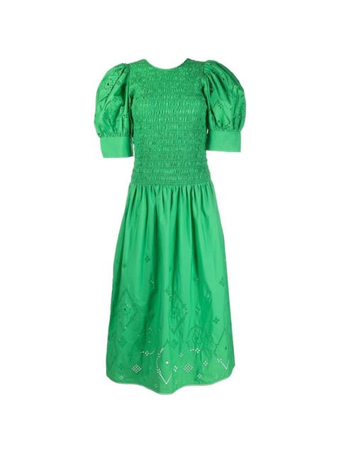 GANNI cut out-detail midi dress