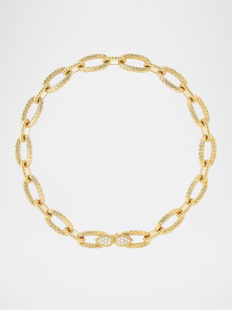 Boucheron 18K Yellow Gold Serpent Boheme Diamond Vintage Link Necklace