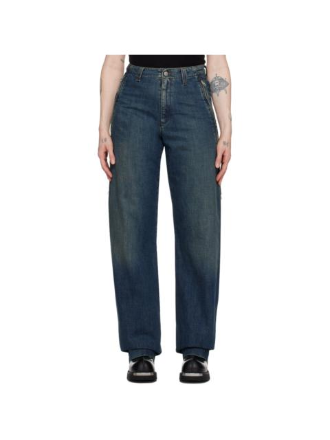 Blue Five-Pocket Jeans