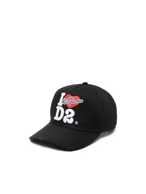 DSQUARED2 distressed logo cap