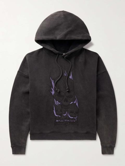 Acne Studios embossed-logo velour hoodie - Black