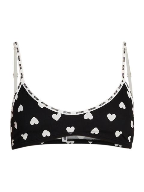 Moschino Women's Heart-Print Scoopneck Bralette - Multi Black
