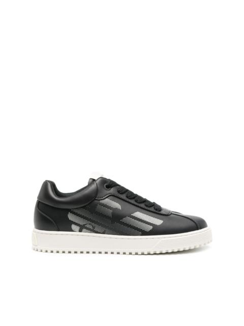 EMPORIO ARMANI eagle-print leather sneakers