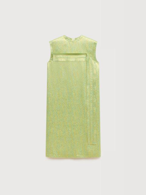 Marni GREEN SILK CLOQUÉ DRESS WITH PANEL DETAIL