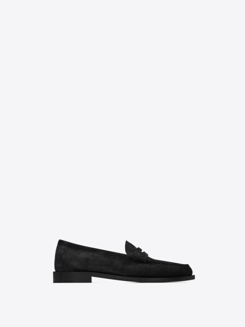 SAINT LAURENT le loafer monogram penny slippers in suede