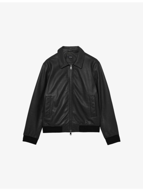 REISS Charl Collared Leather Jacket