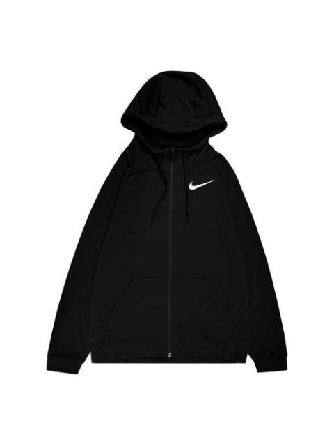 Nike Nike Sports Training Casual Knit hooded Zipper Jacket Black CN9776-010