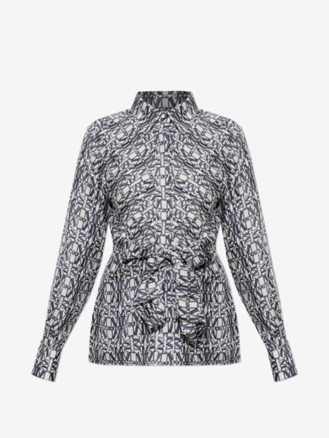 Max Mara monogram-print tie-waist blouse