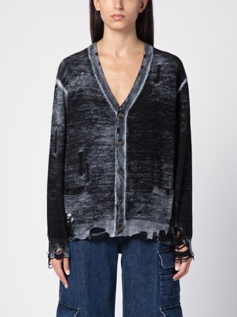 Black washed out cardigan with wear