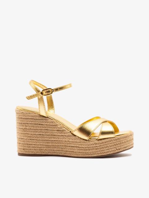 Larroudé Bianca Espadrille Sandal Gold Leather