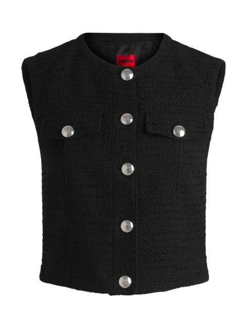 HUGO REGULAR-FIT WAISTCOAT IN BOUCLÉ FABRIC
