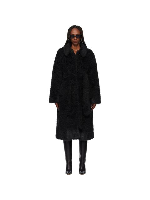 Tonywack Black Oversized Faux-Fur Coat