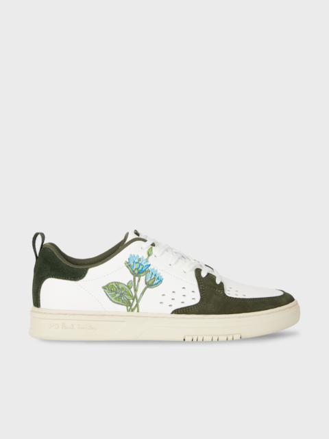 Paul Smith White Embroidered Flower 'Cosmo' Trainers