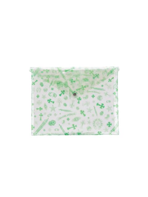 Chrome Hearts Chrome Hearts 'Clear Vinyl W/Green' All Over Print Pouch (Green)