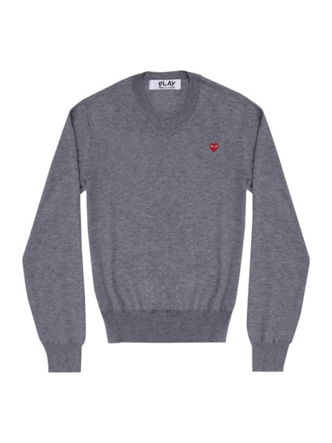 COMME des GARCONS PLAY L/S Basic T-Shirt Small Red Emblem 'Grey' AZ-N052-051-4
