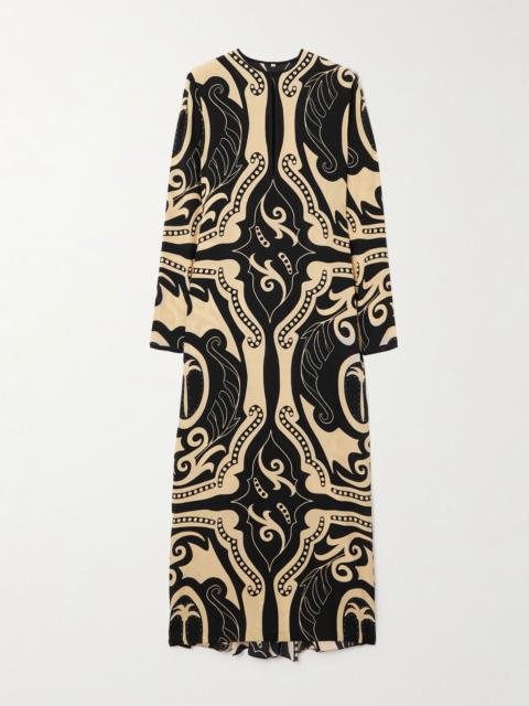 Johanna Ortiz Libertad printed silk-crepe midi dress Black