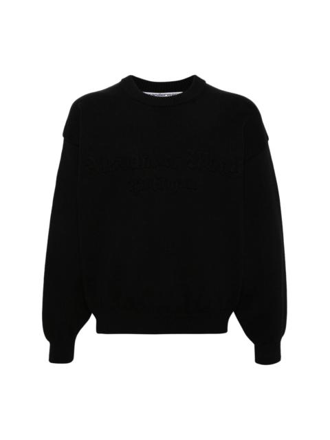 crochet-logo cotton-blend sweatshirt