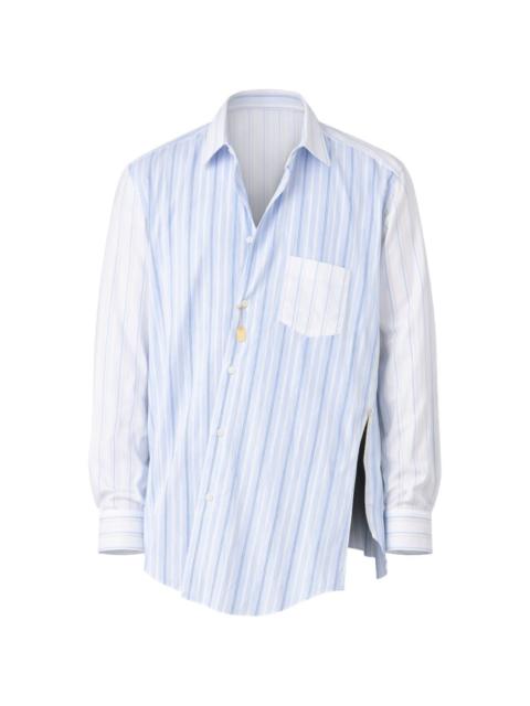 Comme des Garçons SHIRT asymmetric striped cotton shirt