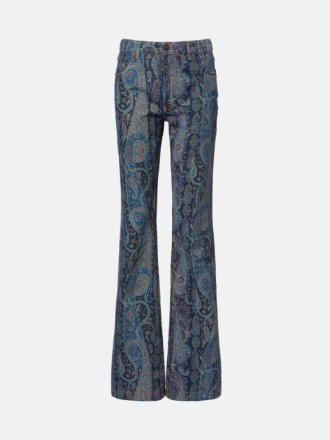 Etro Printed cotton wide-leg pants